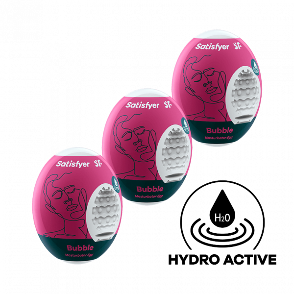 3-piece Egg Set Masturbator - Bubble