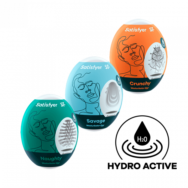 3-piece Egg Set Masturbator - Naughty, Savage, Crunchy